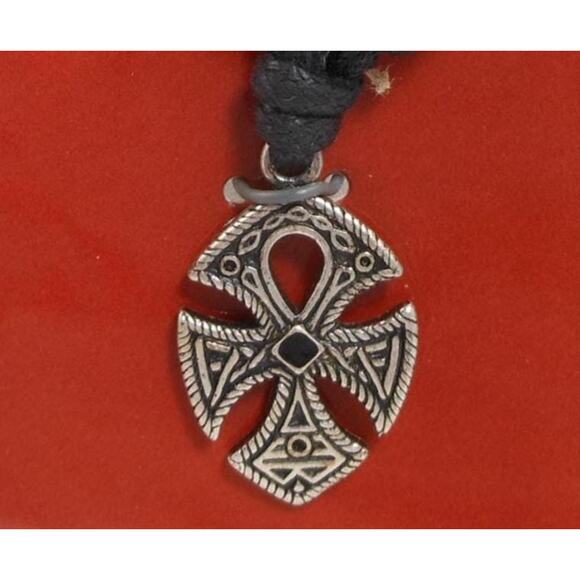 Vintage Celtic Visions Sacred Symbols Necklace Pendant Cross 24" Adjustable NOS - Picture 1 of 3